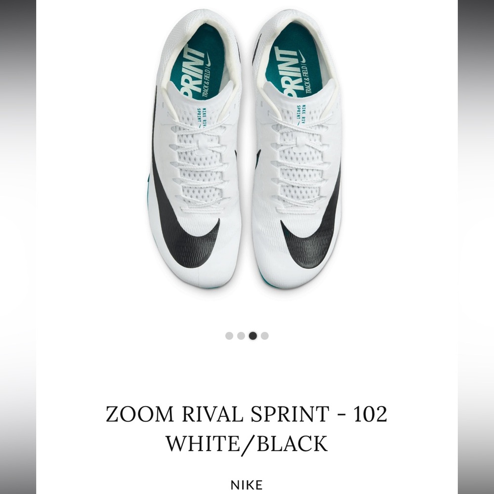 Nike White/Black Sprint w/NO Track Spikes